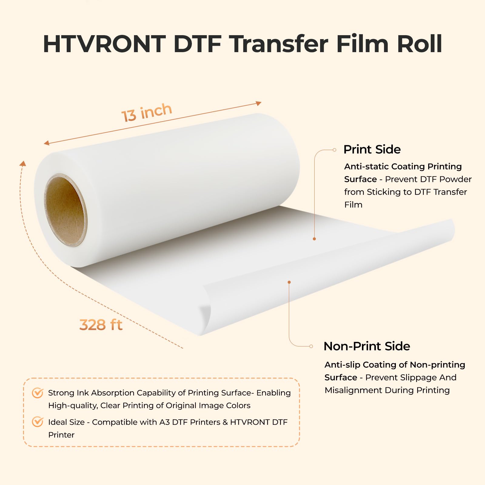 HTVRONT DTF 전사 필름 롤 13' X 328f - Dtf Film Roll A3 리뷰 및 가격
