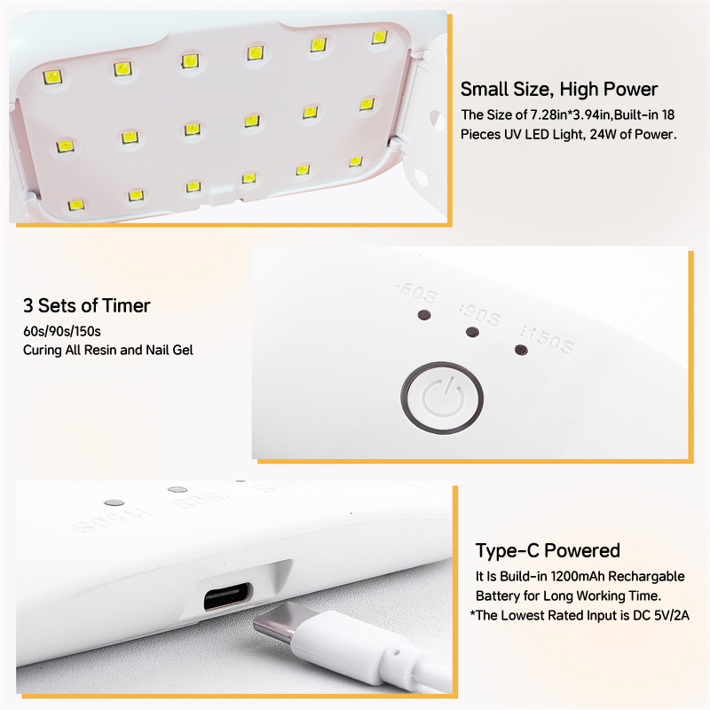 젤 네일용 24W USB 충전식 UV LED 램프, 손 - Exposure Unit Uv 리뷰 및 가격