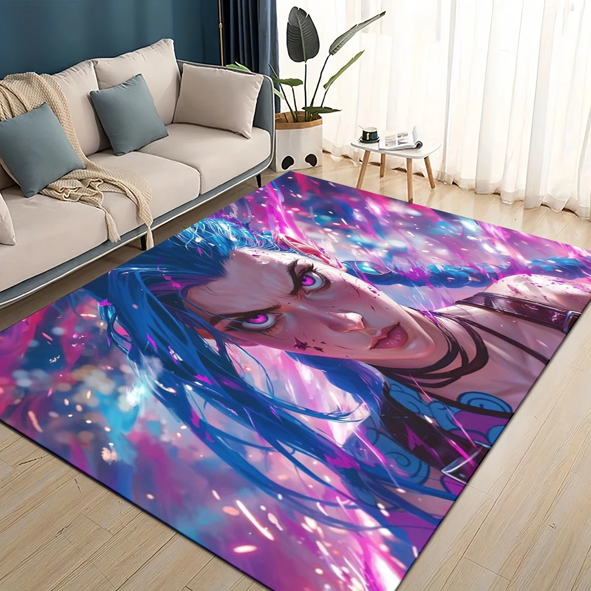 LOL 27 스타일 Jinx 전설의 리그 만화 카펫 깔 - Commercial Printing For Sale 리뷰 및 가격